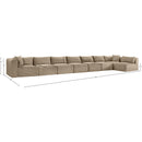  Manufacturer Color_Taupe -- Shaggy 233" Taupe Corduroy Performance Fabric Upholstered 8 pc Modular Sectional IMAGE 13