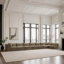  Manufacturer Color_Taupe -- Shaggy 233" Taupe Corduroy Performance Fabric Upholstered 8 pc Modular Sectional IMAGE 2