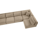 Meridian Shaggy Taupe Corduroy Performance Fabric Modular Sectional IMAGE 10