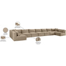  Manufacturer Color_Taupe -- Shaggy 233" Taupe Corduroy Performance Fabric Upholstered 9 pc Modular Sectional IMAGE 13