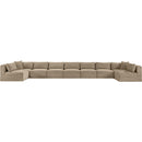  Manufacturer Color_Taupe -- Shaggy 233" Taupe Corduroy Performance Fabric Upholstered 9 pc Modular Sectional IMAGE 3
