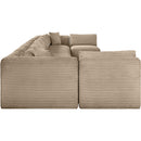  Manufacturer Color_Taupe -- Shaggy 233" Taupe Corduroy Performance Fabric Upholstered 9 pc Modular Sectional IMAGE 4