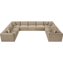  Manufacturer Color_Taupe -- Shaggy 171" Taupe Corduroy Performance Fabric Upholstered 9 pc Modular Sectional IMAGE 5