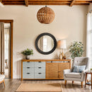  Meridian Revolve Black Oak Veneer Mirror IMAGE 2