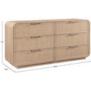  Color_Natural -- Meridian Windsor 6 Drawer Dresser IMAGE 12