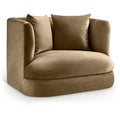 Meridian Alder Beige Velvet Chair IMAGE 1