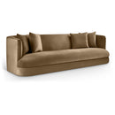 Meridian Alder Beige Velvet Sofa IMAGE 1