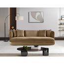 Meridian Alder Beige Velvet Sofa IMAGE 2