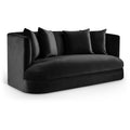  Manufacturer Color_Black -- Alder 66" Black Velvet Upholstered Loveseat IMAGE 1