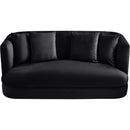  Manufacturer Color_Black -- Alder 66" Black Velvet Upholstered Loveseat IMAGE 4