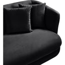 Meridian Alder Black Velvet Loveseat IMAGE 9