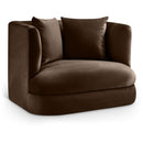  Manufacturer Color_Brown -- Alder Brown Velvet Upholstered Chair IMAGE 1