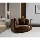  Manufacturer Color_Brown -- Alder Brown Velvet Upholstered Chair IMAGE 2