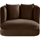 Manufacturer Color_Brown -- Alder Brown Velvet Upholstered Chair IMAGE 3