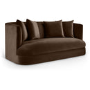  Manufacturer Color_Brown -- Alder 66" Brown Velvet Upholstered Loveseat IMAGE 1