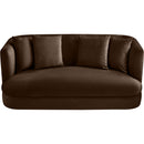  Manufacturer Color_Brown -- Alder 66" Brown Velvet Upholstered Loveseat IMAGE 4