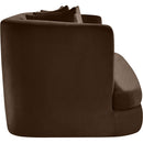 Meridian Alder Brown Velvet Loveseat IMAGE 7
