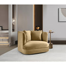 Meridian Alder Camel Velvet Chair IMAGE 2