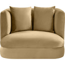  Manufacturer Color_Camel -- Alder Camel Velvet Upholstered Chair IMAGE 3