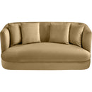  Manufacturer Color_Camel -- Alder 66" Camel Velvet Upholstered Loveseat IMAGE 4
