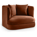  Manufacturer Color_Cognac -- Alder Cognac Velvet Upholstered Chair IMAGE 1