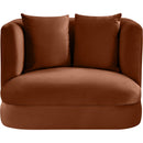  Manufacturer Color_Cognac -- Alder Cognac Velvet Upholstered Chair IMAGE 3