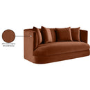 Manufacturer Color_Cognac -- Alder 66" Cognac Velvet Upholstered Loveseat IMAGE 17
