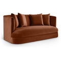  Manufacturer Color_Cognac -- Alder 66" Cognac Velvet Upholstered Loveseat IMAGE 1