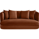  Manufacturer Color_Cognac -- Alder 66" Cognac Velvet Upholstered Loveseat IMAGE 3