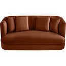  Manufacturer Color_Cognac -- Alder 66" Cognac Velvet Upholstered Loveseat IMAGE 4