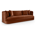  Manufacturer Color_Cognac -- Alder 93.5" Cognac Velvet Upholstered Sofa IMAGE 1