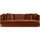 Meridian Alder Cognac Velvet Sofa IMAGE 3