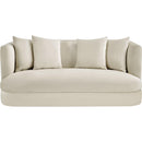  Manufacturer Color_Cream -- Alder 66" Cream Velvet Upholstered Loveseat IMAGE 3