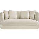 Meridian Alder Cream Velvet Loveseat IMAGE 3