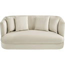  Manufacturer Color_Cream -- Alder 66" Cream Velvet Upholstered Loveseat IMAGE 4