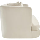  Manufacturer Color_Cream -- Alder 66" Cream Velvet Upholstered Loveseat IMAGE 7