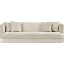  Manufacturer Color_Cream -- Alder 93.5" Cream Velvet Upholstered Sofa IMAGE 3