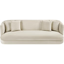  Manufacturer Color_Cream -- Alder 93.5" Cream Velvet Upholstered Sofa IMAGE 4