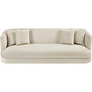 Meridian Alder Cream Velvet Sofa IMAGE 4