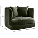Meridian Alder Green Velvet Chair IMAGE 15