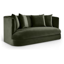  Manufacturer Color_Green -- Alder 66" Green Velvet Upholstered Loveseat IMAGE 1