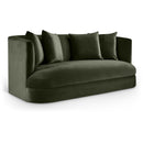 Meridian Alder Green Velvet Loveseat IMAGE 1