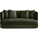 Meridian Alder Green Velvet Loveseat IMAGE 3