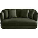  Manufacturer Color_Green -- Alder 66" Green Velvet Upholstered Loveseat IMAGE 4