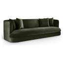 Meridian Alder Green Velvet Sofa IMAGE 1
