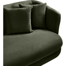 Meridian Alder Green Velvet Sofa IMAGE 9