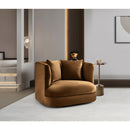  Manufacturer Color_Saddle -- Alder Saddle Velvet Upholstered Chair IMAGE 2