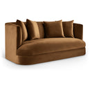 Meridian Alder Saddle Velvet Loveseat IMAGE 1