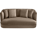  Manufacturer Color_Taupe -- Alder 66" Taupe Velvet Upholstered Loveseat IMAGE 4