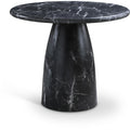 Color_Black -- Meridian Round Cosenza Dining Table with Concrete Top and Pedestal Base IMAGE 1